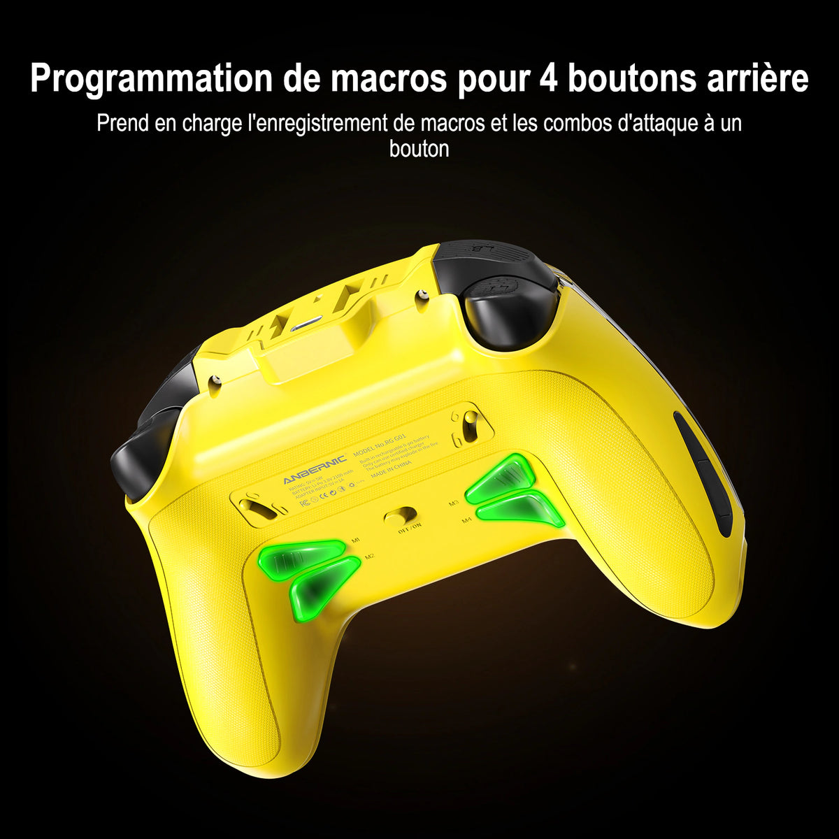 RG G01 — Programmation de macros pour 4 boutons arrière.