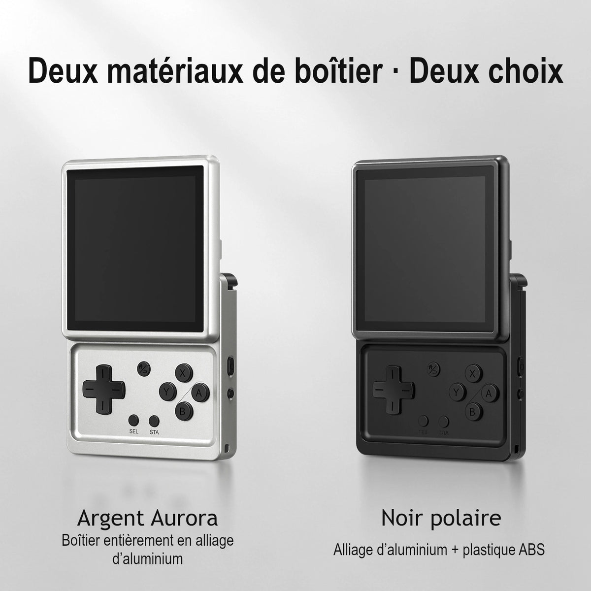 RG Rotate — Deux matériaux de boîtier · Deux choix.